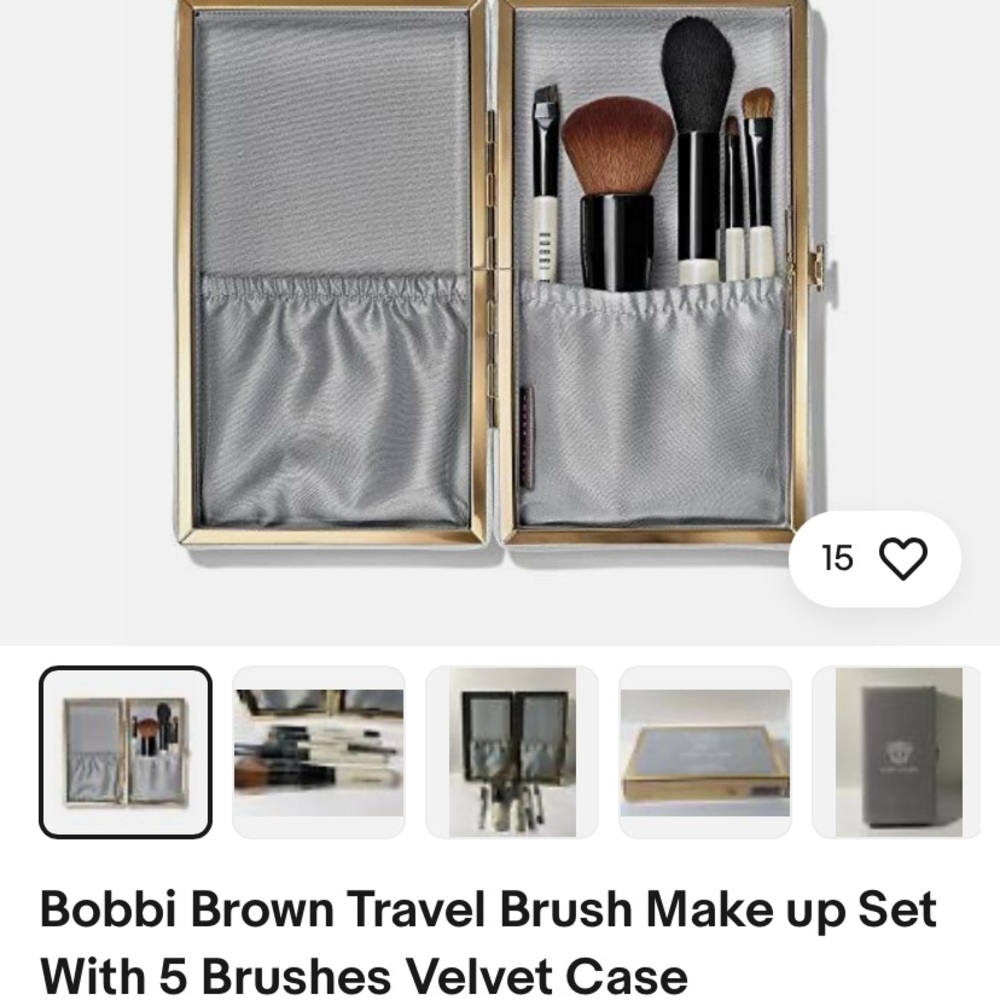 Bobbi Brown Gray and Gold Travel Brush Set